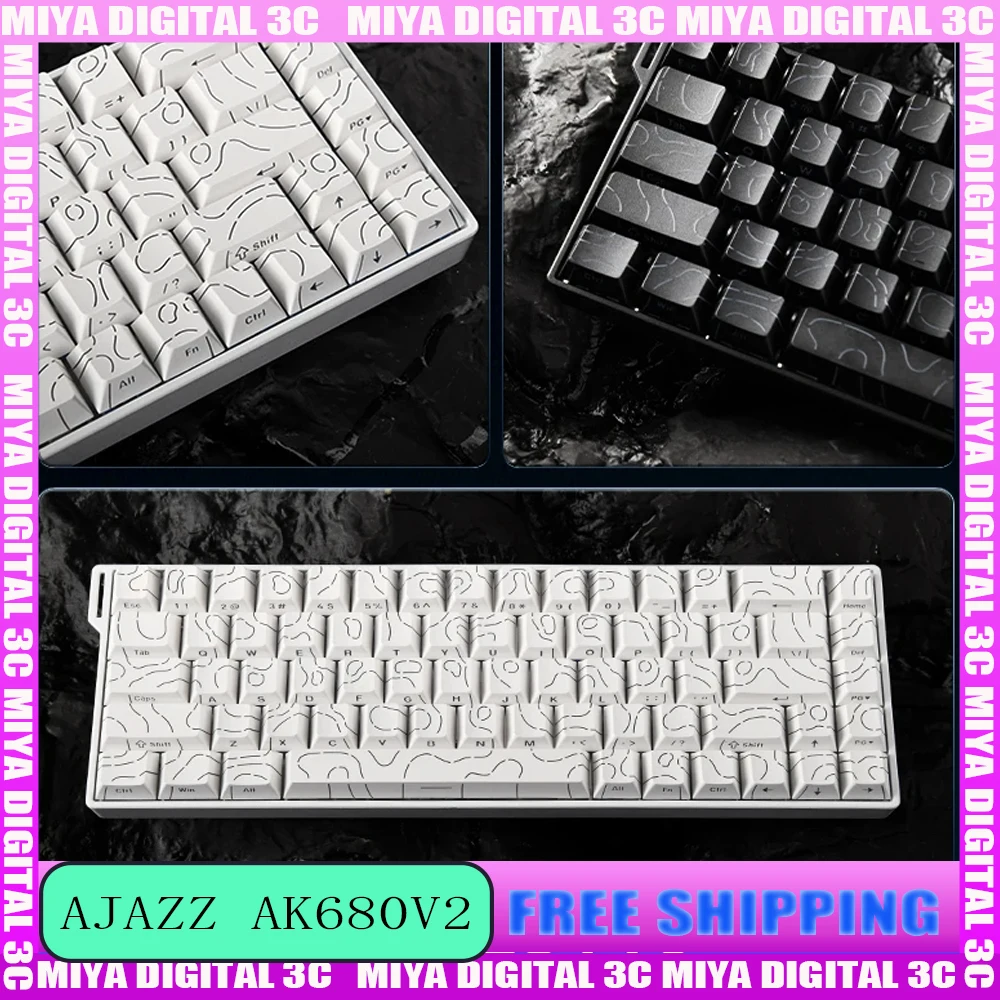 

AJAZZ AK680 V2 Keyboard Wired 8K Polling Rate 128K Scan Rate E-sports Magnetic Switch Keybaord Aluminum Alloy Positioning Plate
