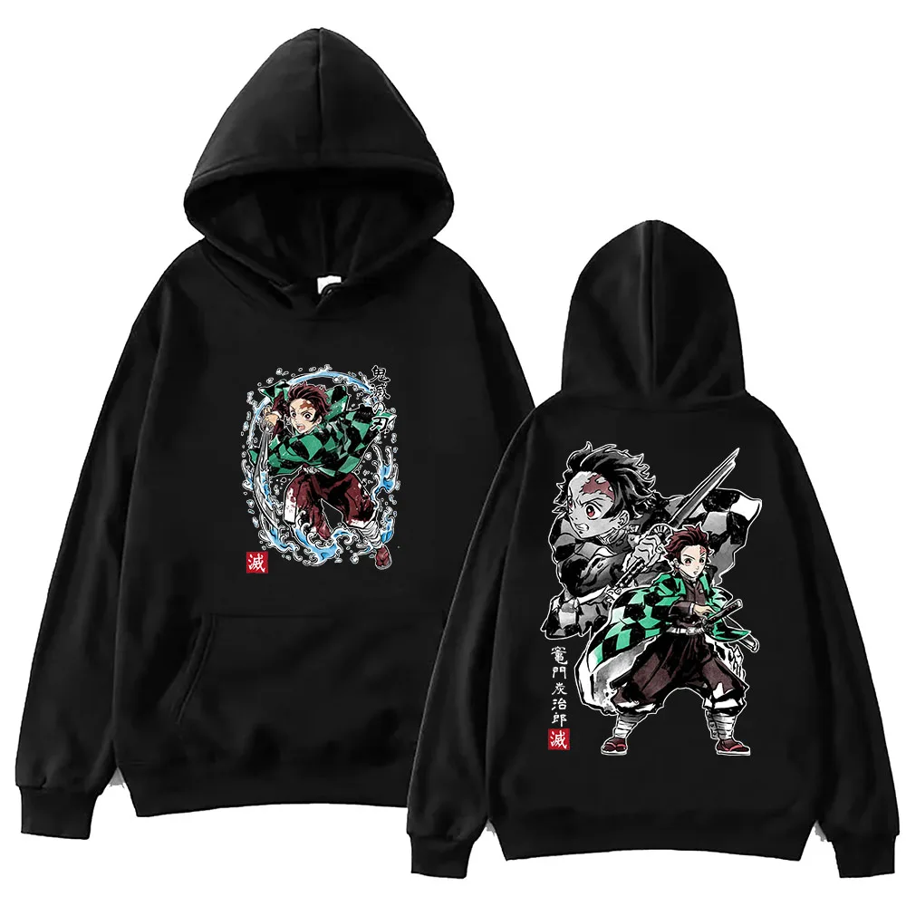 Anime Demon Slayer Kimetsu no Yaiba-Tanjiro Hoodie Unisex Harajuku Pullover Tops Long Sleeve Hoodies Fans Gift