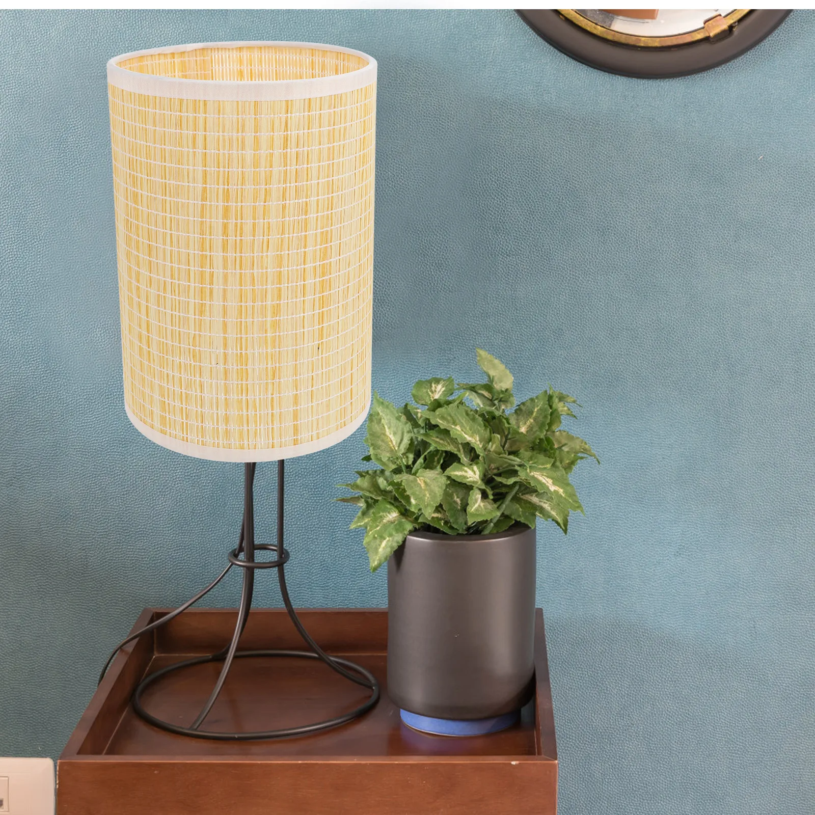 

Woven Bamboo Lamp Shade E27 E14 Pendant Light Cover for Bedroom Living Room Hotel Rustic Style Stable Structure Easy Install