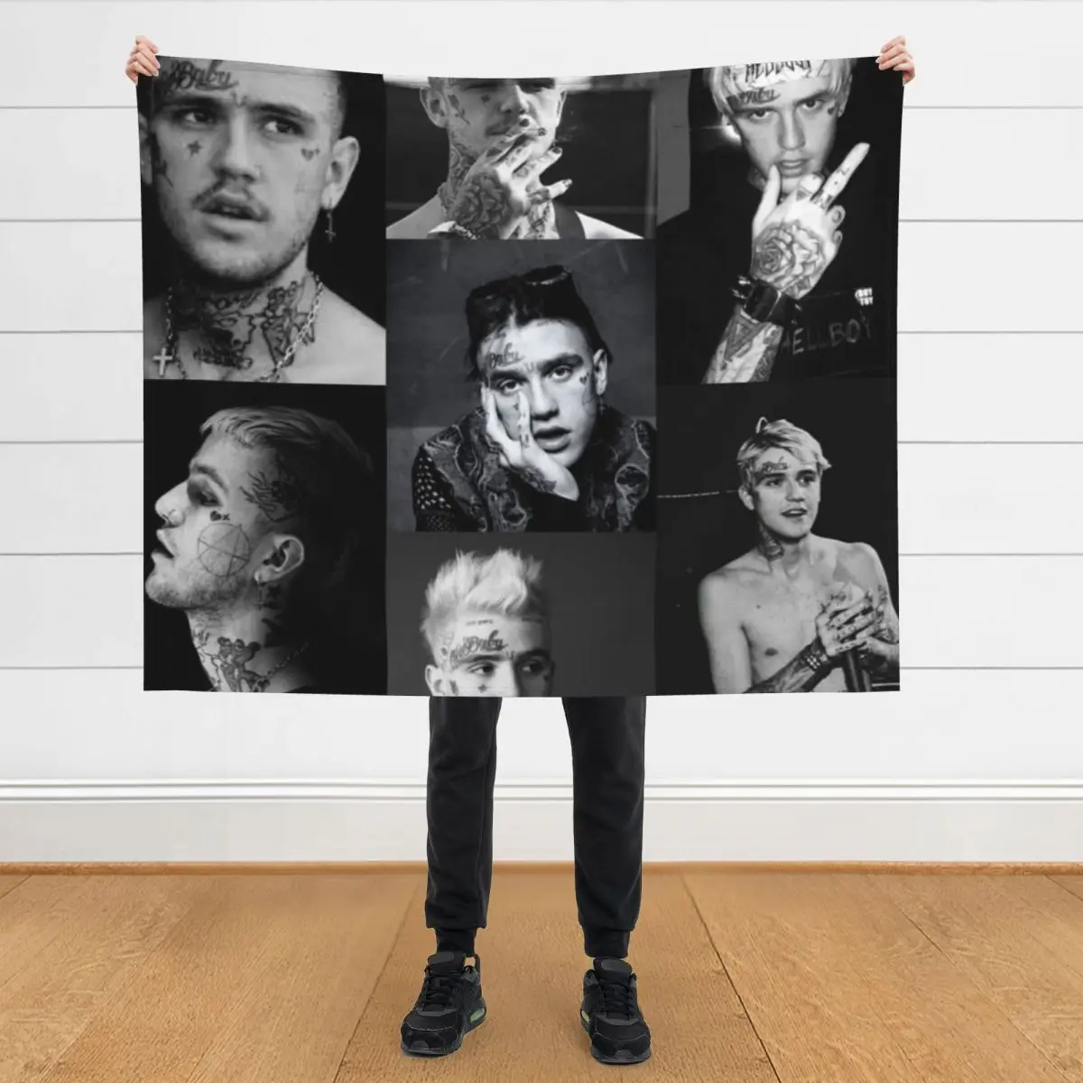 

Peep black and white collage Throw Blanket Retros Soft Plaid Luxury Shaggy Blankets