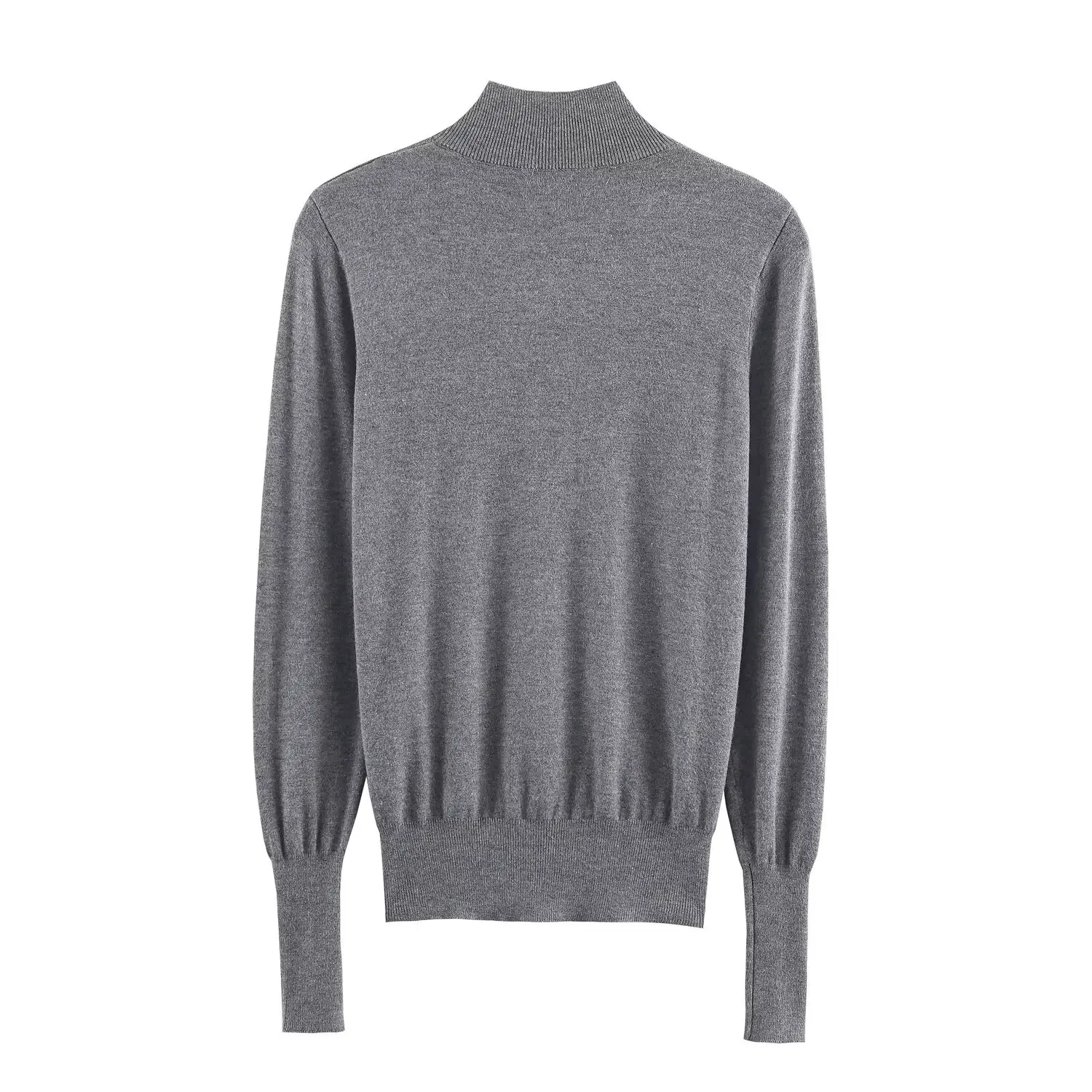 Faionable camisola de malha com botões outono nova chegada roupas femininas design versátil fibra de poliéster longo sve