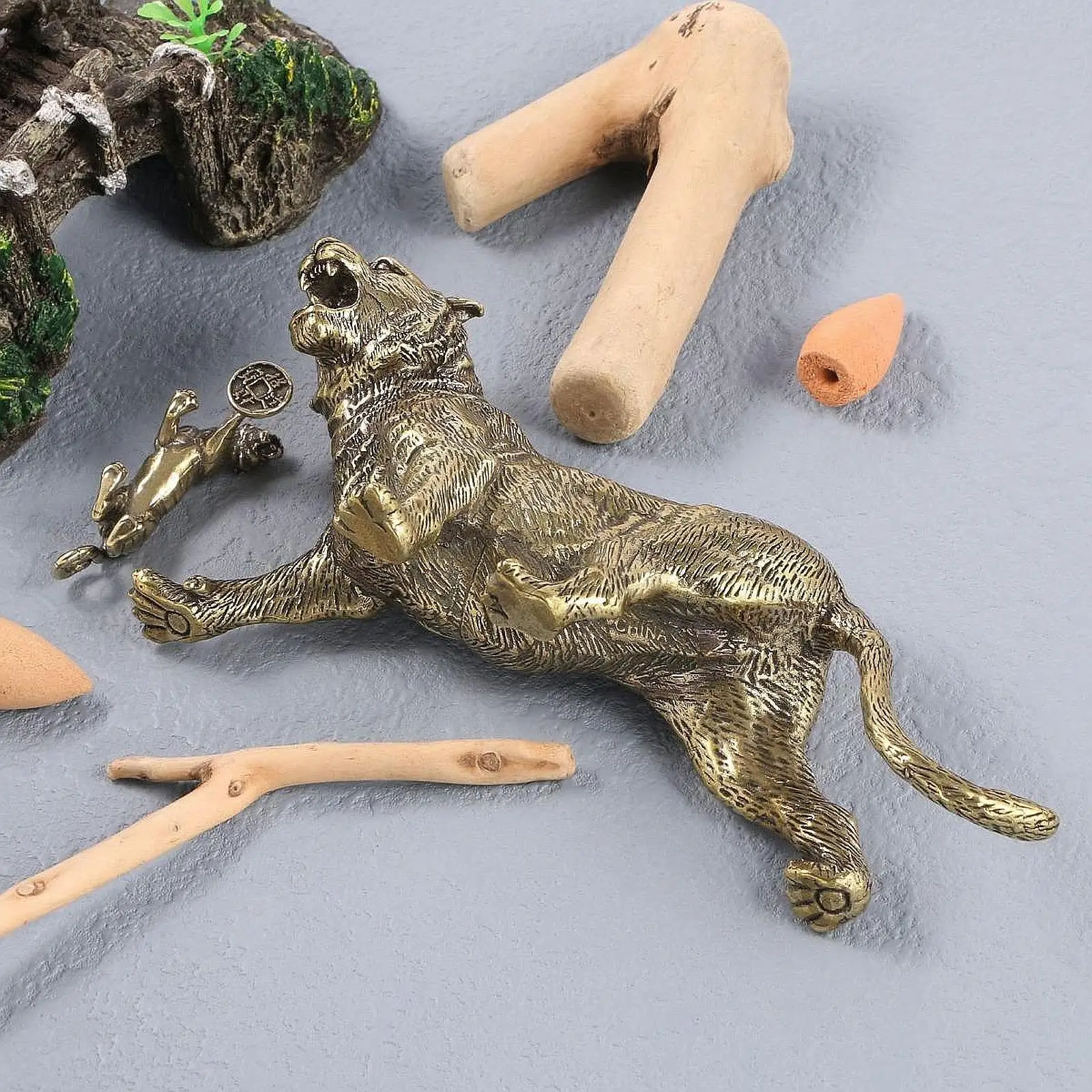 

Brass Tiger Figurine Tiger Sculpture Birthday Gift Animal Sculpture Feng Shui