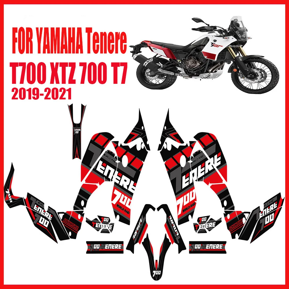 FOR YAMAHA Tenere T700 XTZ 700 T7 Motorcycle Fuel Tank Stickers Pad Decal Set Kit Protector Trunk Luggage 2019 2020 2021