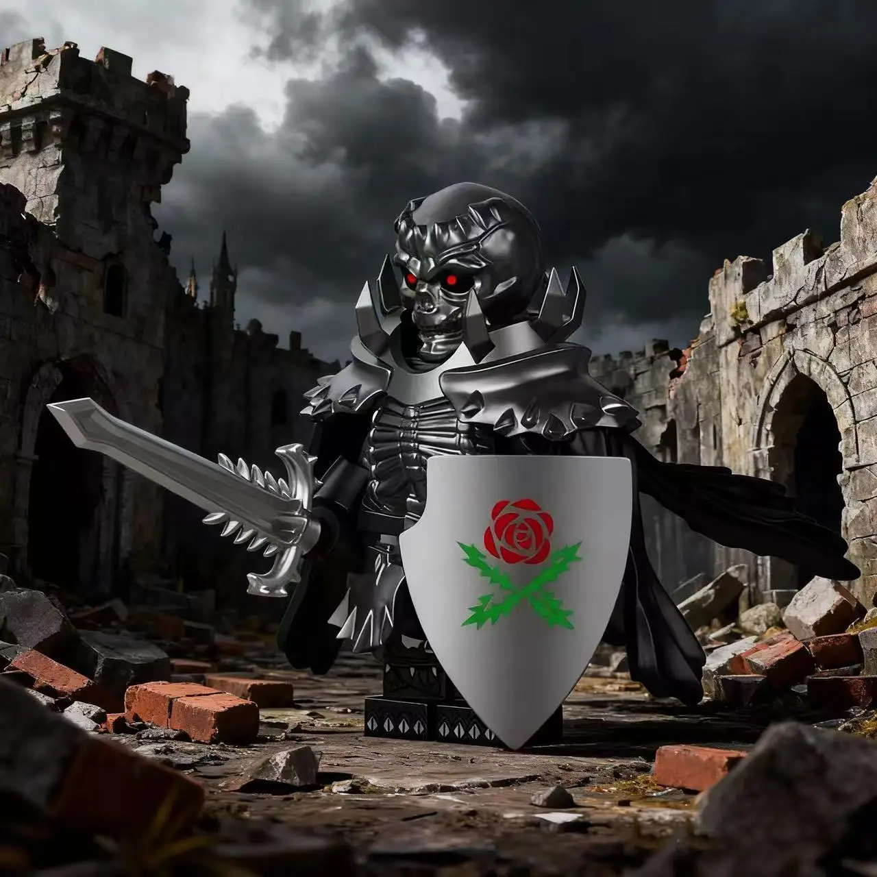 Medieval Skeleton Knight Skeleton Horse Compatible Bricks Berserk Guts Puzzle Action Figures Model Building Blocks Doll Toy Gift - Image 3