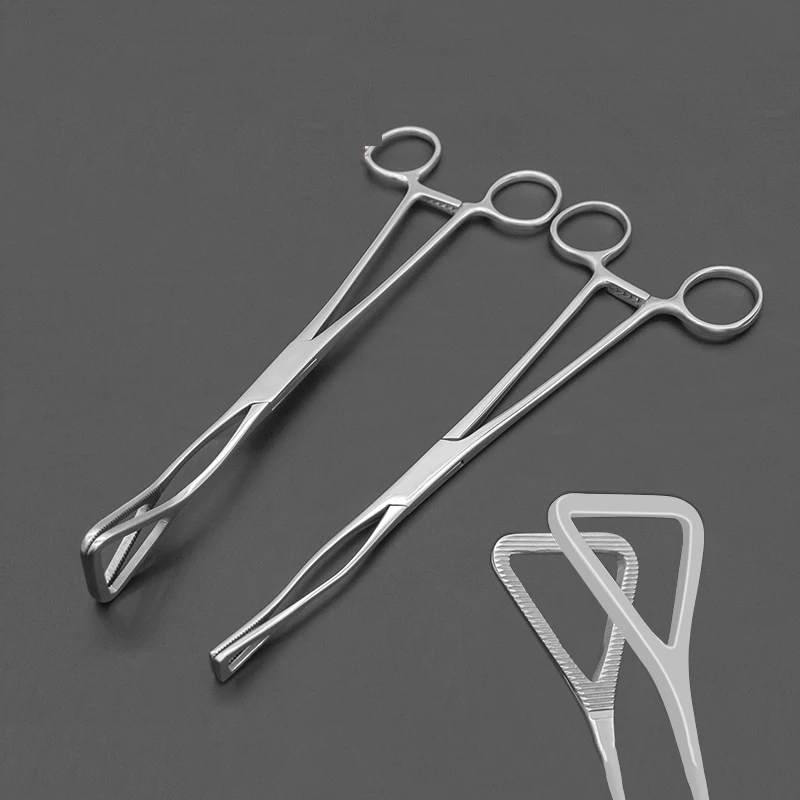 Triangular Lobe Forceps Chest Tissue Forceps Lung Tissue Clamp With Teeth