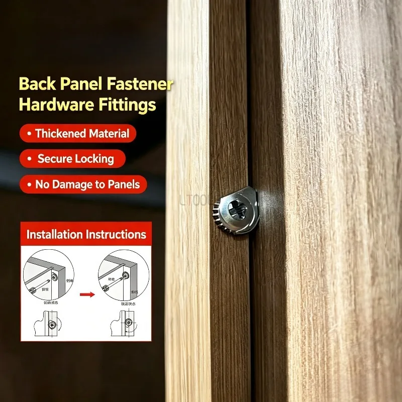 Invisible Furniture Hardware Backboard Buckle Thickened Material Snap Lock Connector Cabinet Back Panel Fastener for Woodworking
