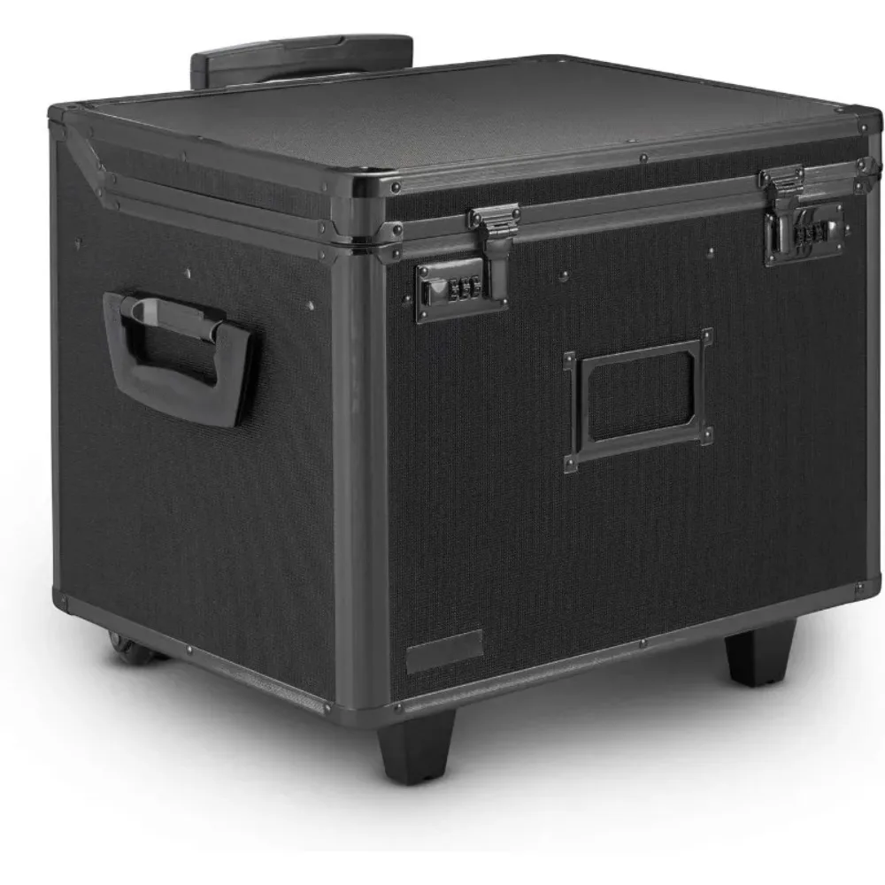 

Hot-Sell!-Locking Mobile File Chest, Letter/Legal Files, 17.5" X 15.5" X 14.5", Black-NEW