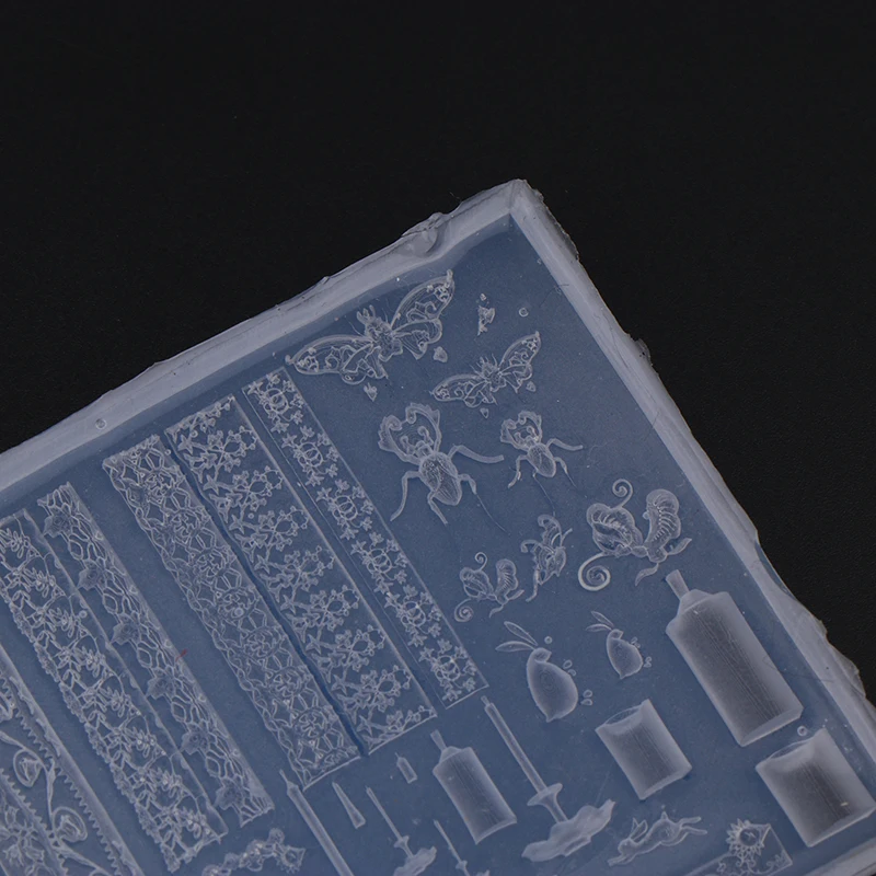 سيليكون 3D الخيال الفرنسية الدانتيل مسمار العفن مسمار الفن الديكور DIY تصميم شفاف مانيكير قالب الحلو فراشة مسمار العفن