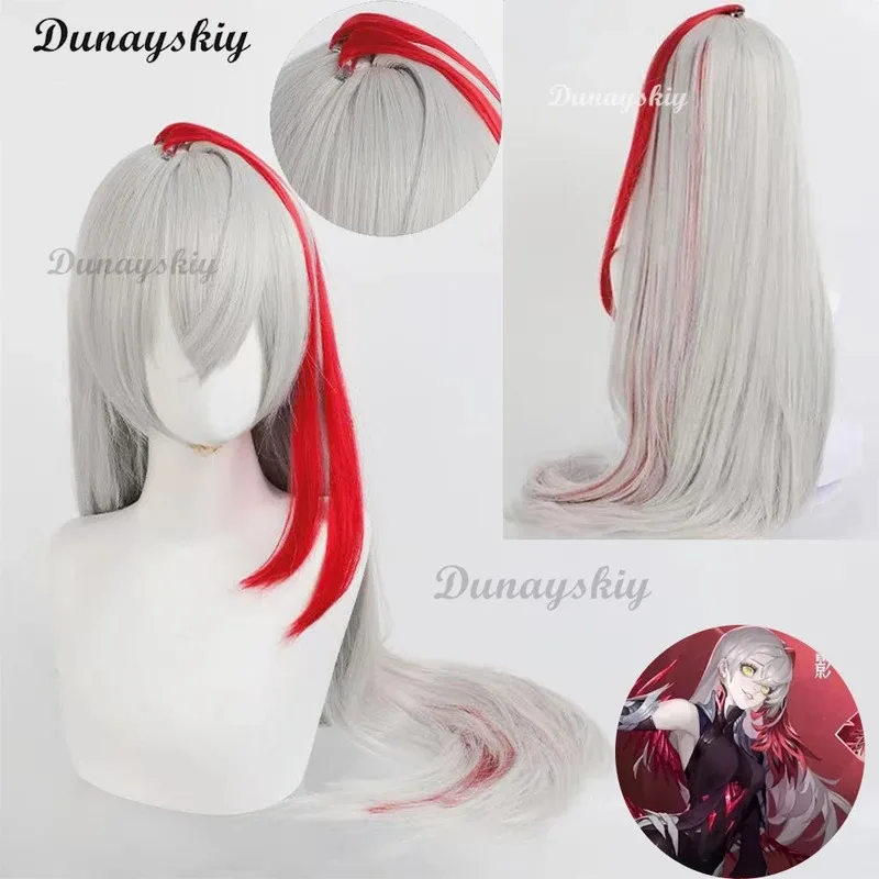 

Game Honor of Kings Eternal Shadow Cosplay Wig White Red Mixed Long Hair Halloween Party Essential Customized