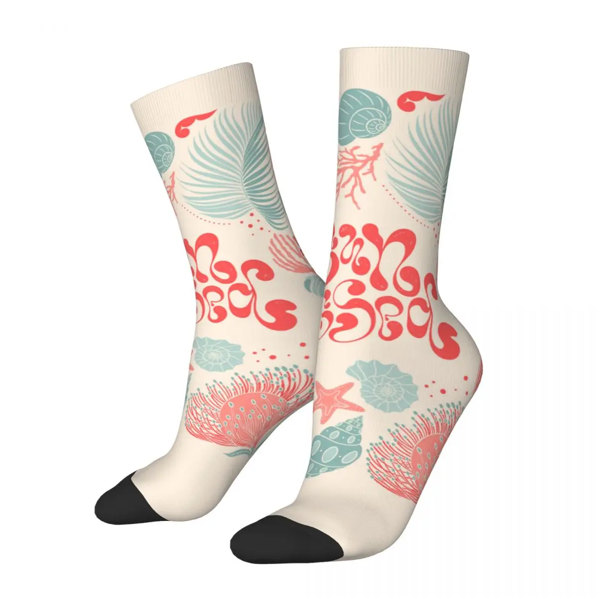 Y2K Summer Beach Coconut Trees Sock Printed Man Polyester