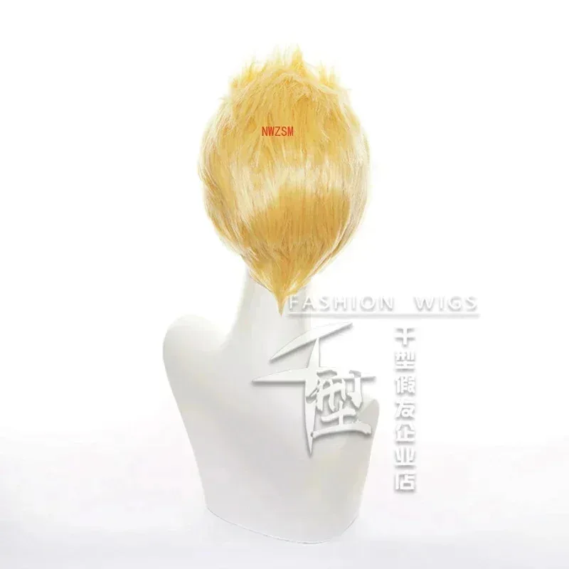 Hanagaki Takemichi Golden Short Wig Cosplay Costume Tokyo Revengers Heat Resistant Synthetic Hair Carnival Party Wigs