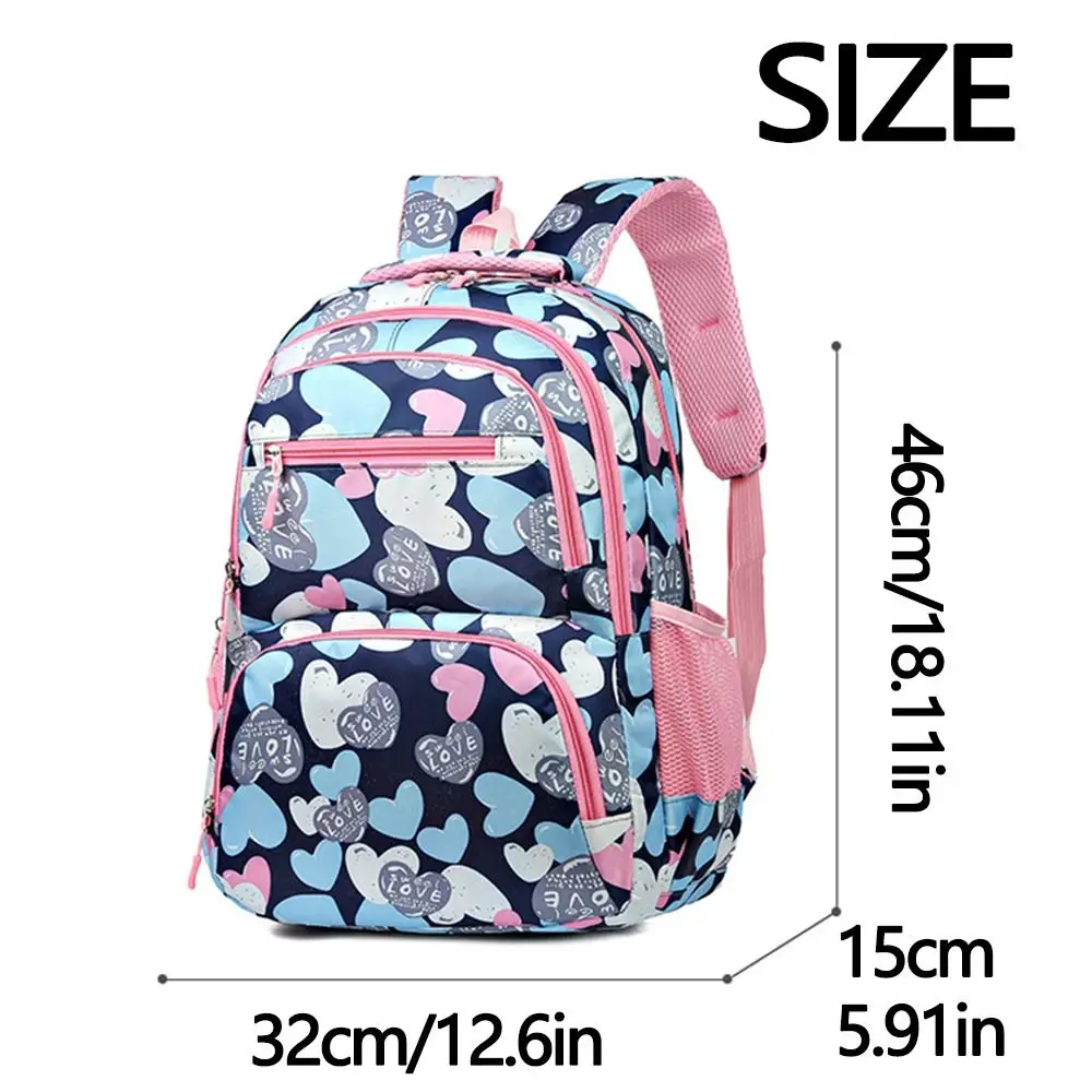 Sac à dos étanche et léger pour enfants, sacs d'école mignons, sacs de voyage décontractés pour étudiants, imprimé cœur, portable