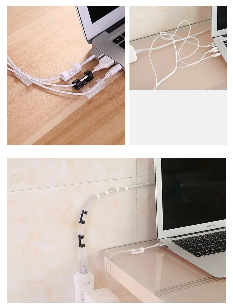 Cable Organizer Clips Cable Management Desktop & Workstation ABS Wire Manager Cord Holder USB Charging Data Line Bobbin Winder gallery 3