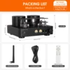 Douk Audio HiFi 밸브 튜브 앰프, 블루투스 5.0 스테레오 수신기, COAX/OPT 통합 앰프 오디오 프로세서, USB 음악 플레이어 6