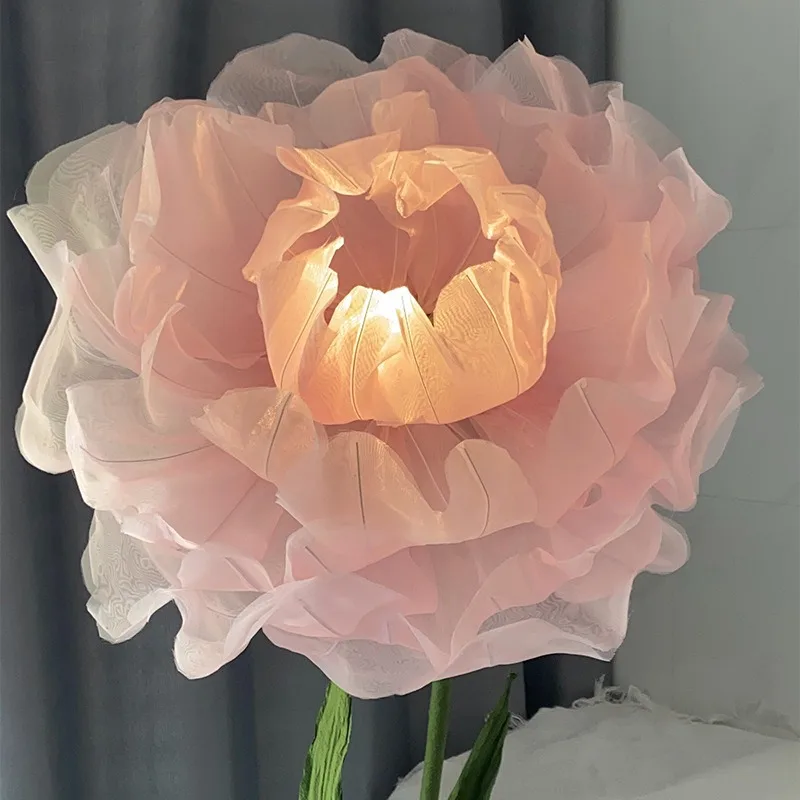 

Large handmade Internet celebrity electric opening and closing peony flower lamp floor lamp live stream atmosphere flower
