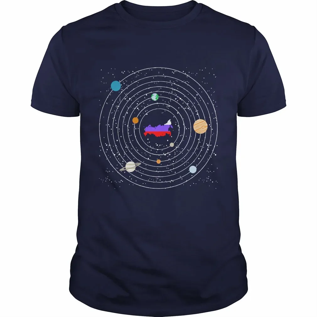 Funny Proud Russia In Solar System Center Mens T-Shirt. Summer Cotton Short Sleeve O-Neck Unisex T Shirt New S-3XL