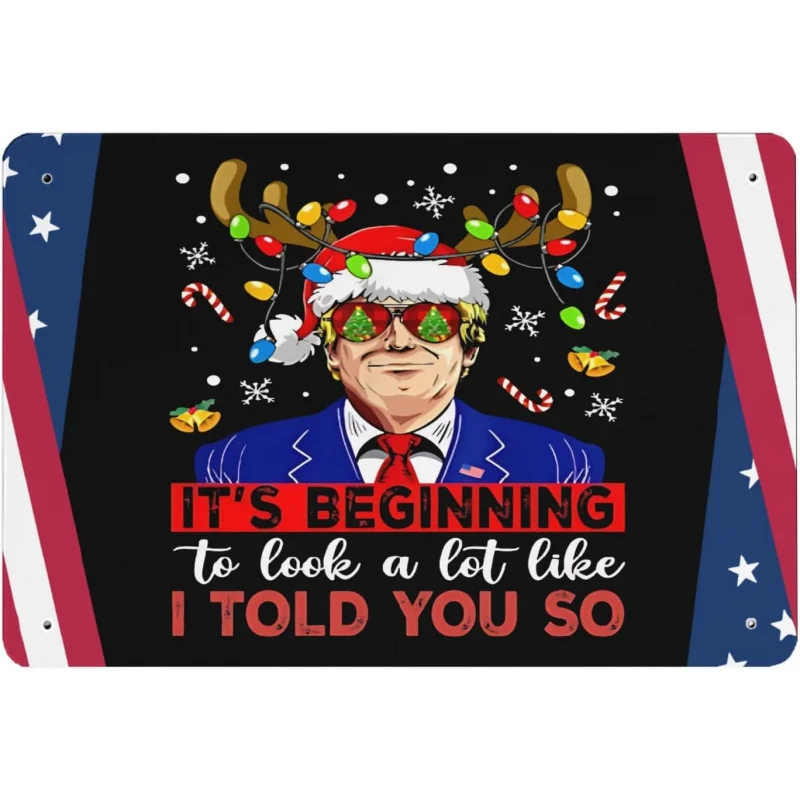 

Trump's New Year Christmas, it's starting to look a lot like the hanging sign wall decoration I told you about, 30x20x2cm