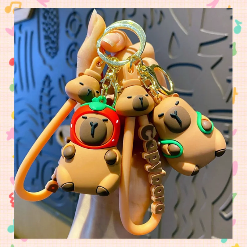 New Fashion Cartoon Water Dolphin Talk Rotating Keychain Doll Cute Head Orange Dolphin Turtle Fun Pendant Bag Pendant Gift