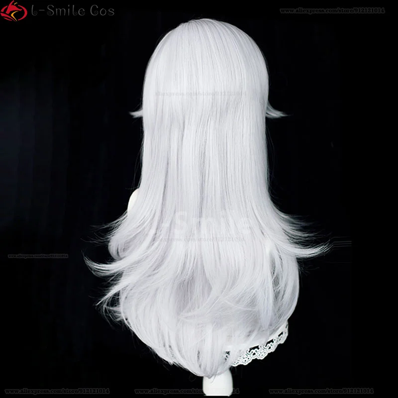 Spiel Cyno Cosplay Perücke Sumeru Cyno 62cm lang silberweiß hitze beständiges Haar Halloween Kostüm Perücken Perücke Kappe