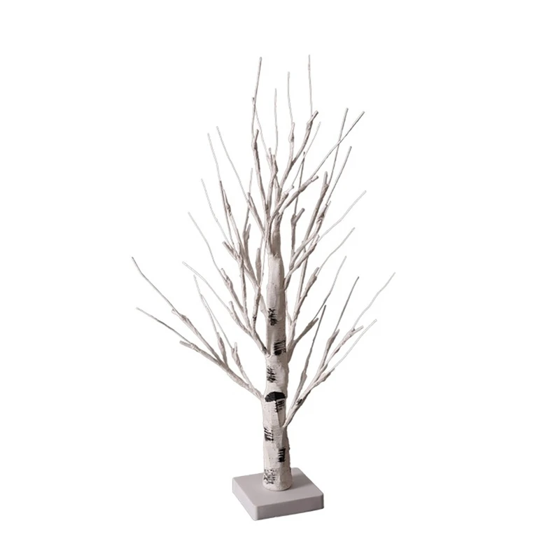 

Tabletop Tree, White Tree With LED Lights, Warm White Small Tree Lights Battery Powered Timer, Lighted Tree Easy Install