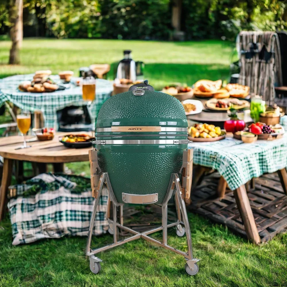 Auplex BIg Ceramiczny Zielony Kamado 27 29 cali Gotowanie na świeżym powietrzu BBQ Jajko Węgiel drzewny Wędzarnia Grill