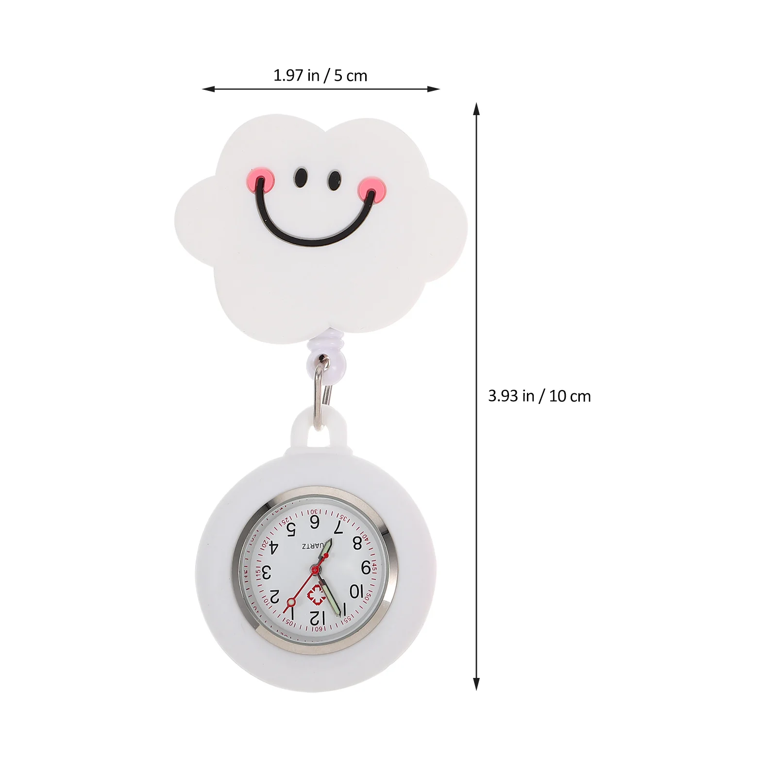 2Pcs Cute Cartoon Nurse Watch with Precise Digital Display Retractable Badge Pocket Watch for Hospital Workers Soft Silicone
