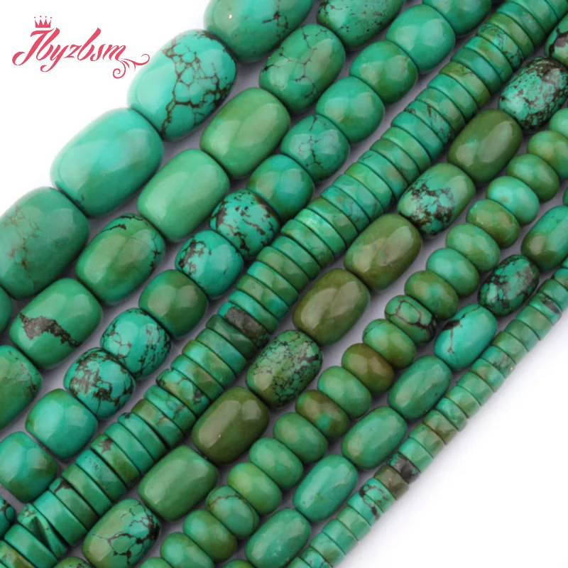 Rondelle Drum Column Green Turquoises Natural Stone Loose Beads 15 inch for DIY Accessories Necklace Bracelets Jewelry Making