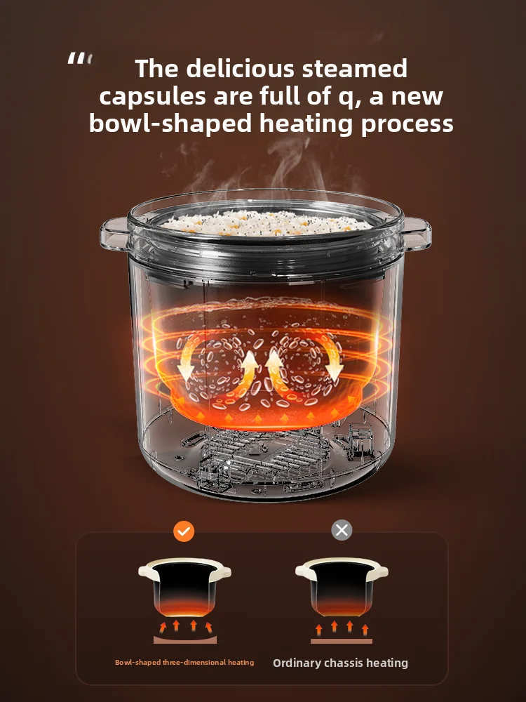 The Second Generation Mini Rice Cooker, 1-2 People Household Multi-functional Small Smart, 1.2L Children's Rice Cooker