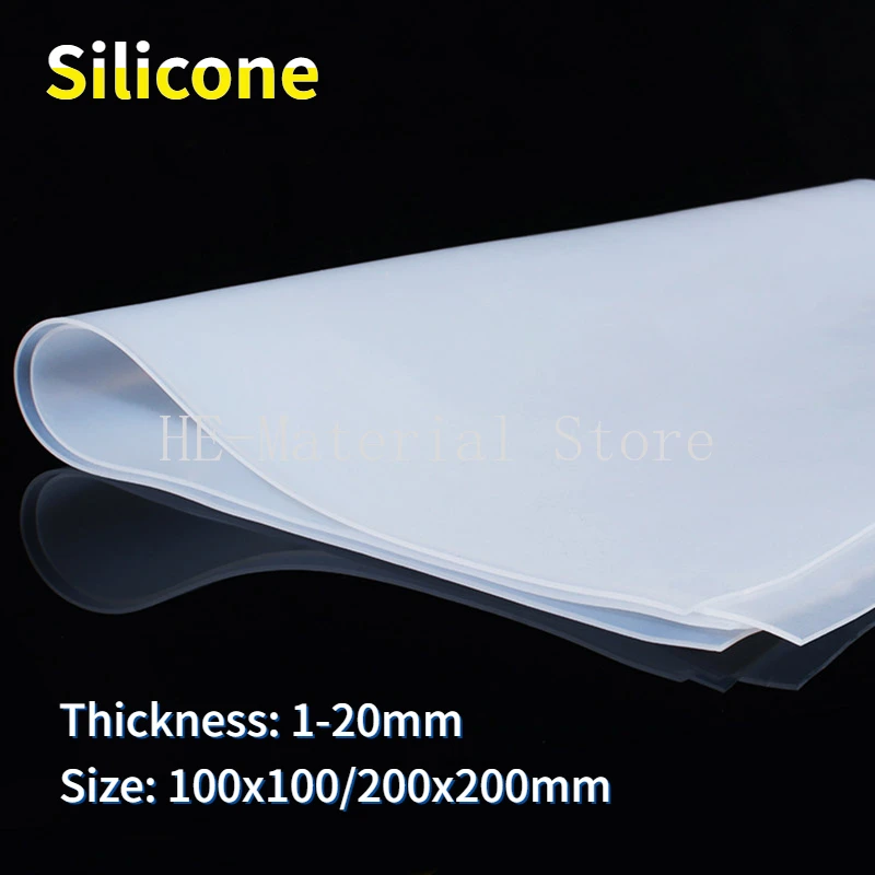 High Elastic Silicone Rubber Sheet Thickness 1-20mm Damping Pad Wear Resistant Shockproof Block Gasket 100x100/200x200mm