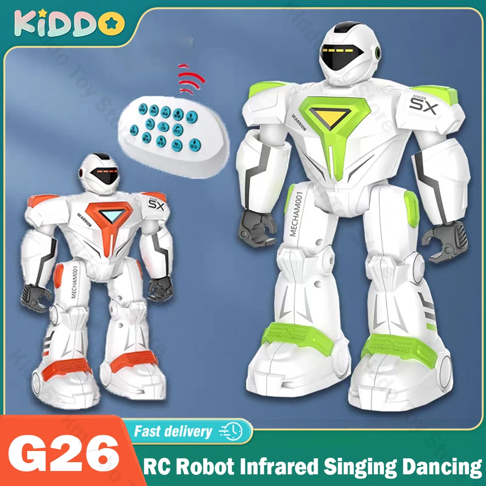 G26 RC Robot Infrared Children's Remote Control Mechanical Robot Toy Gesture Induction Singing Dancing Warfare Police Electric