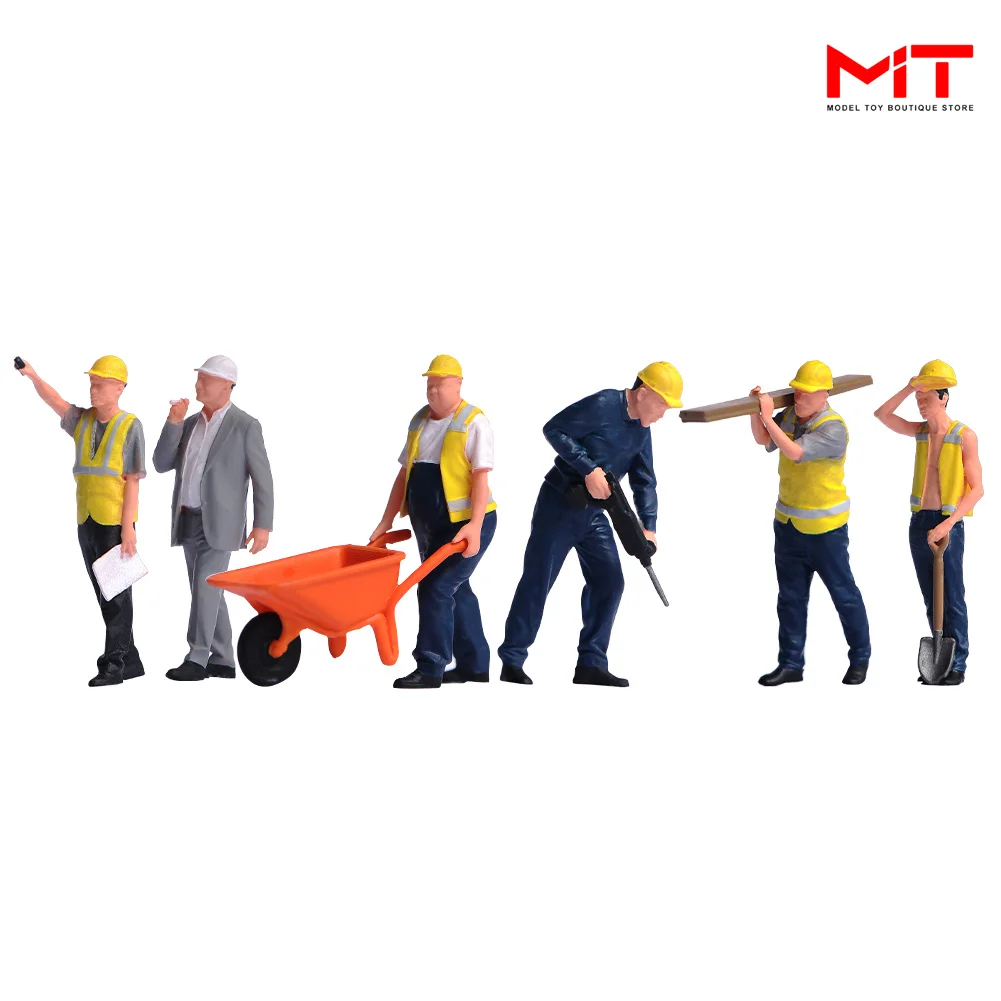 شخصية مصغرة 1/64 1/50 ملحقات مشهد الموقع العمال ثلاثية الأبعاد دمية صغيرة نموذج صالح مركبات البناء لعبة ديكور العرض
