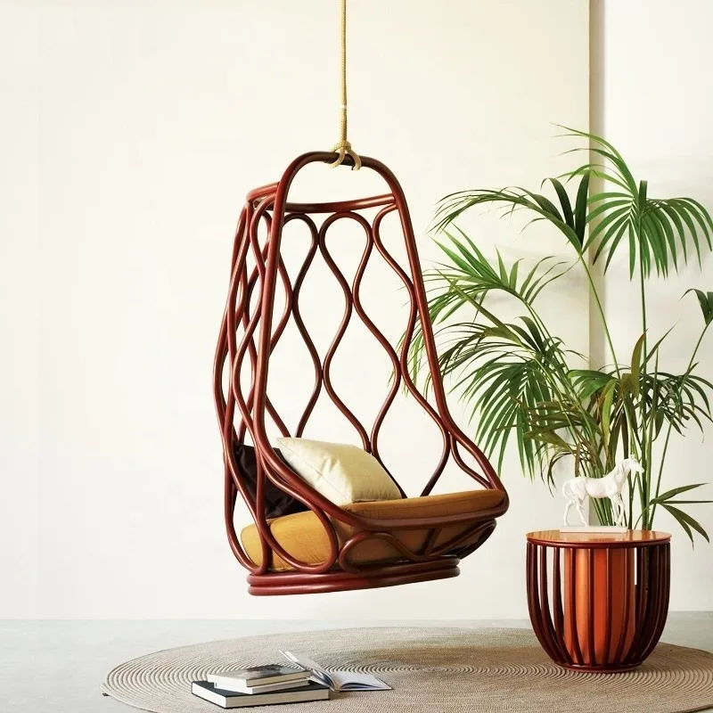 2026 Internet Celebrity Indoor/Outdoor Cradle Chair Patio Swings Hanging Basket Rattan Swing Sling Orchid Balcony Rocking Hammoc