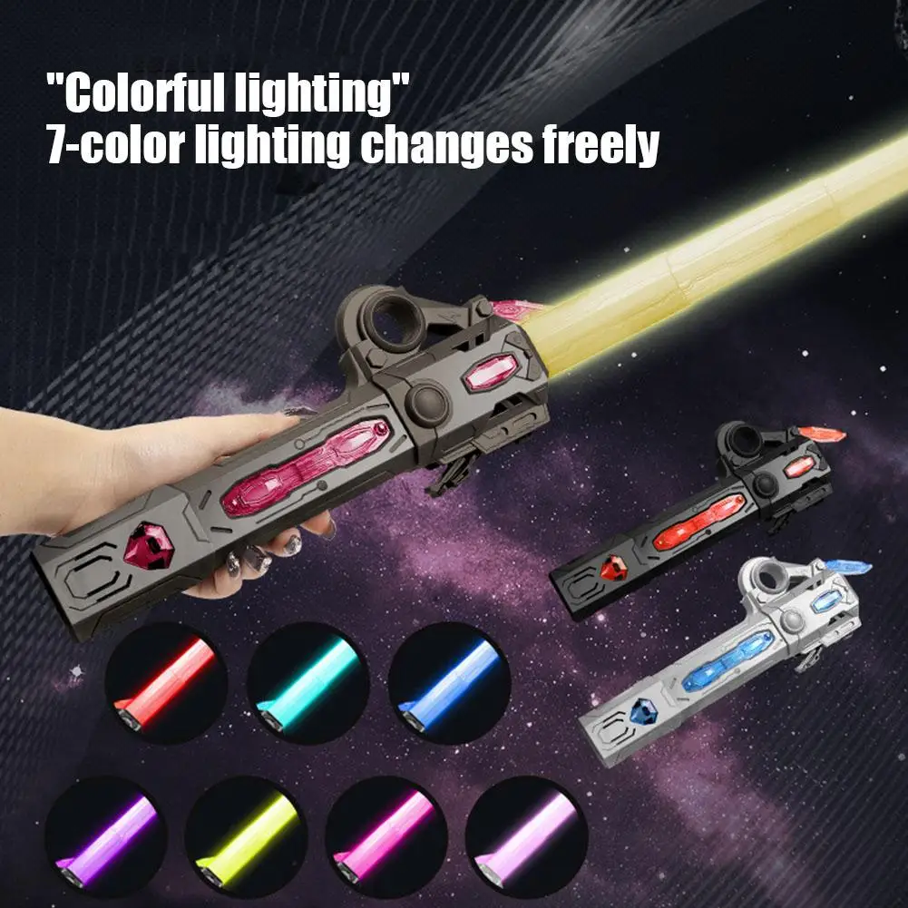 70cm Retractable Sword 2 In 1 Colorful Flash Party Fluorescent Toy Glowing Sword Kids Role Playing Battle Toy With Sound Effect