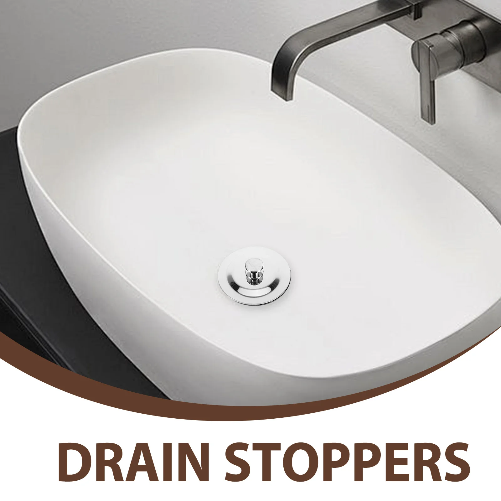 

Stainless Steel Drain Stopper Flat Cover No Mold Hair Catcher For Bathtub Bathroom Sink Tub Plug Sealed Drain