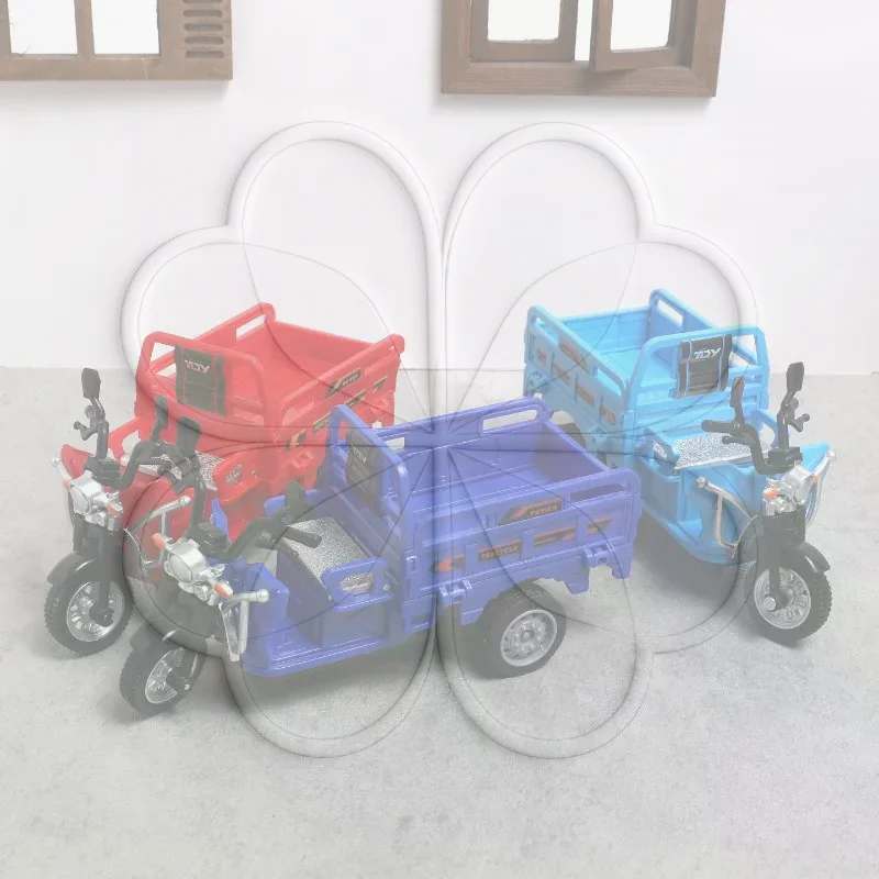 1Pcs Inertia Pull Back Tricycle Toy Model Simulation Diecast Truck Safe Mini Vehicle Toy for Parent-Child Interactive Play