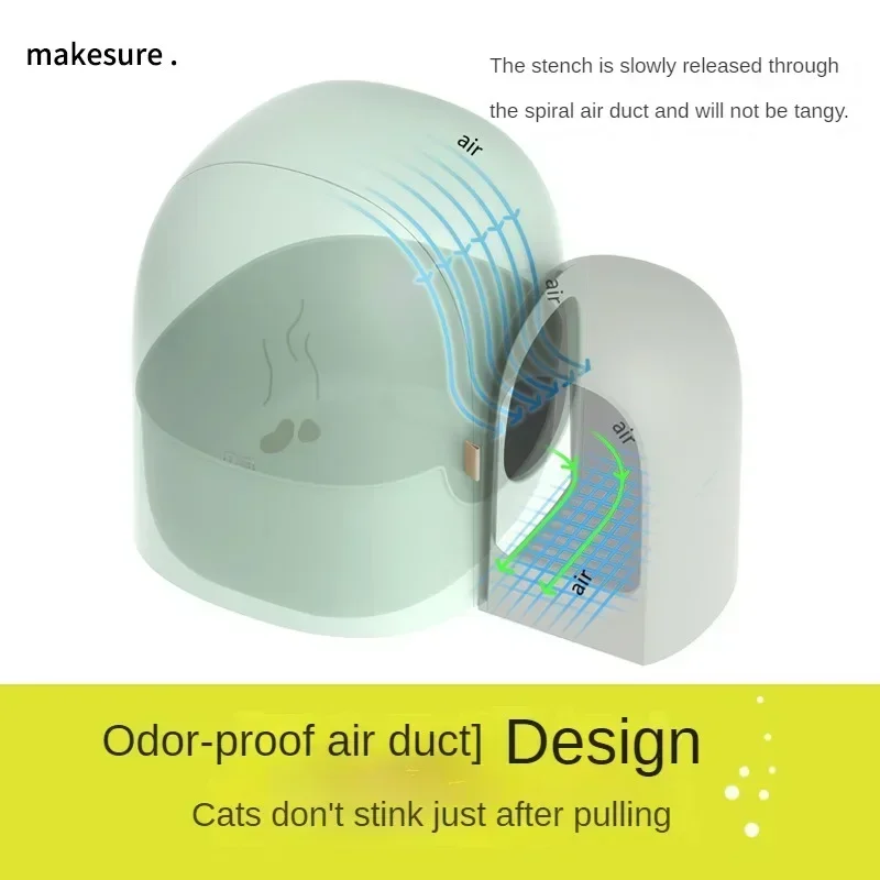 Cat litter box fully enclosed oversized small big cat toilet corridor type deodorant and anti-splash sand table cat products view 3