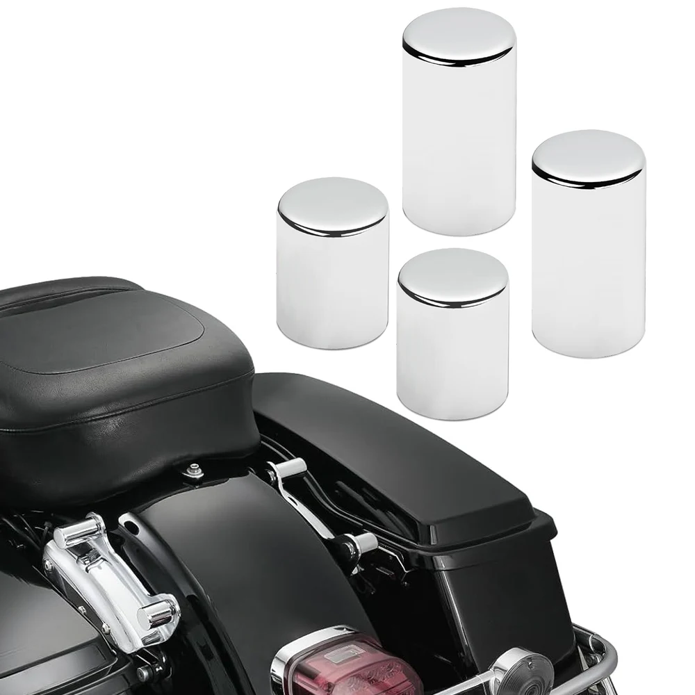 4pcs Motorcycle Chrome Docking Hardware Point Cover Aluminum For Harley Touring Dyna Softail Sportster XL Fat Bob Springer Glide