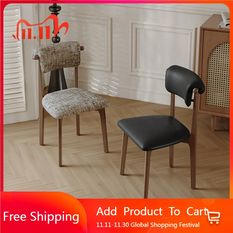 

Lounge Unique Dining Chairs Minimalist Comfortable Waiting Ergonomic Dining Chairs Nordic Throne Wooden Stoel Home Furniture