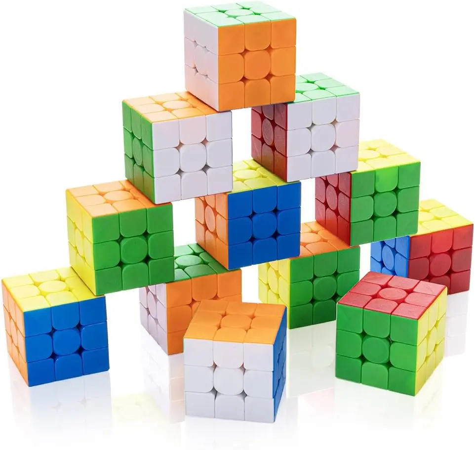 

Набор из 12 кубиков 3x3 без наклеек для начинающих, вечеринок и групповых мероприятий