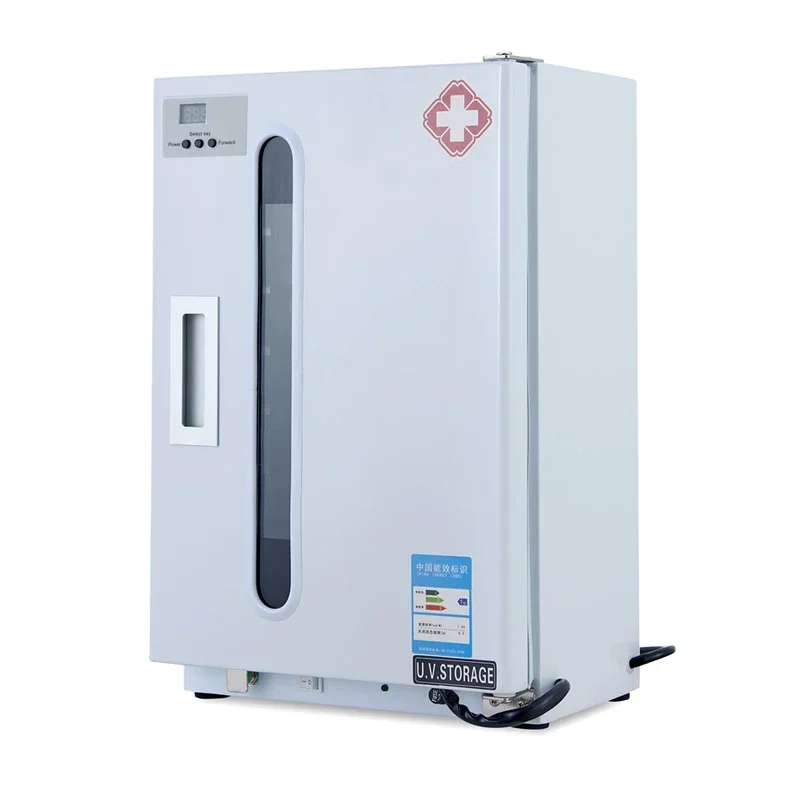 SS-1601D Eco-Friendly UV Sterilizer Cabinet Single Door 27L with Time Setting Ozone and 10pcs of Stainless Steel Trays