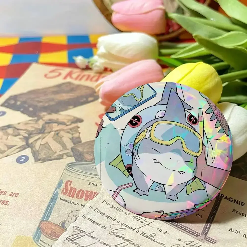 CARTOON J-Jeff The Land S-Shark  Round Badge Game Figure Button Pin Tinplate Brooch Clothes Bag Accessories Friends Gift view 6