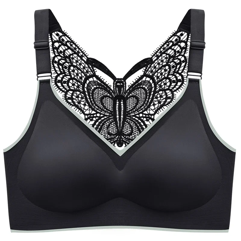 Sujetadores de talla grande para mujer, Bralette de talla grande 3XL, 4XL, 5XL, sin costuras, sujetador de realce con espalda de mariposa, ropa interior inalámbrica