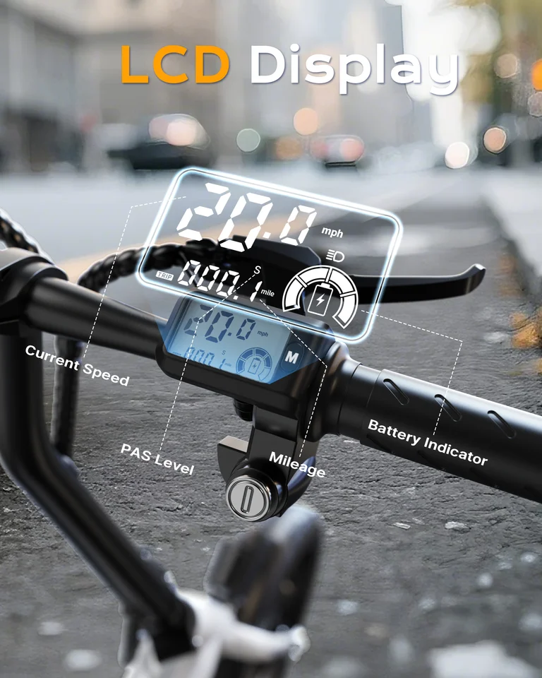 Vipdrive 14 Inch Folding Electric Bike for Adults Peak 500W Brushless Ebike, 36V Safe Lithium Battery, 3 Riding Modes, UL2849 Certified Foldable E-Bike Compact Lightweight for Urban Commuting Office Daily Travel image 6