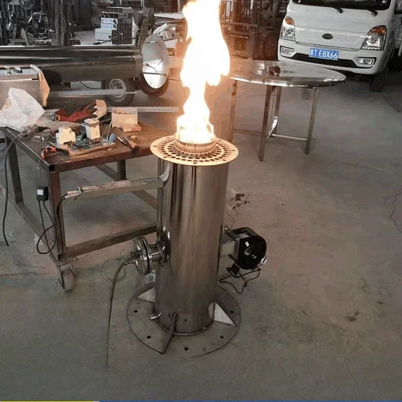 Fire biogas burner, landfill exhaust gas combustion device