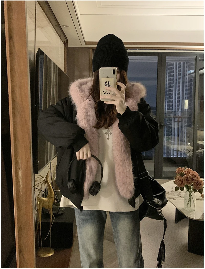 Two-sided Wear Imitation mink velvet Fur Hooded Cotton Padded Jacket Fashion New Winter Jackets Women's Short Loose Coats Trend 131 Scf7066616d1a4a08b241d259638a24a61