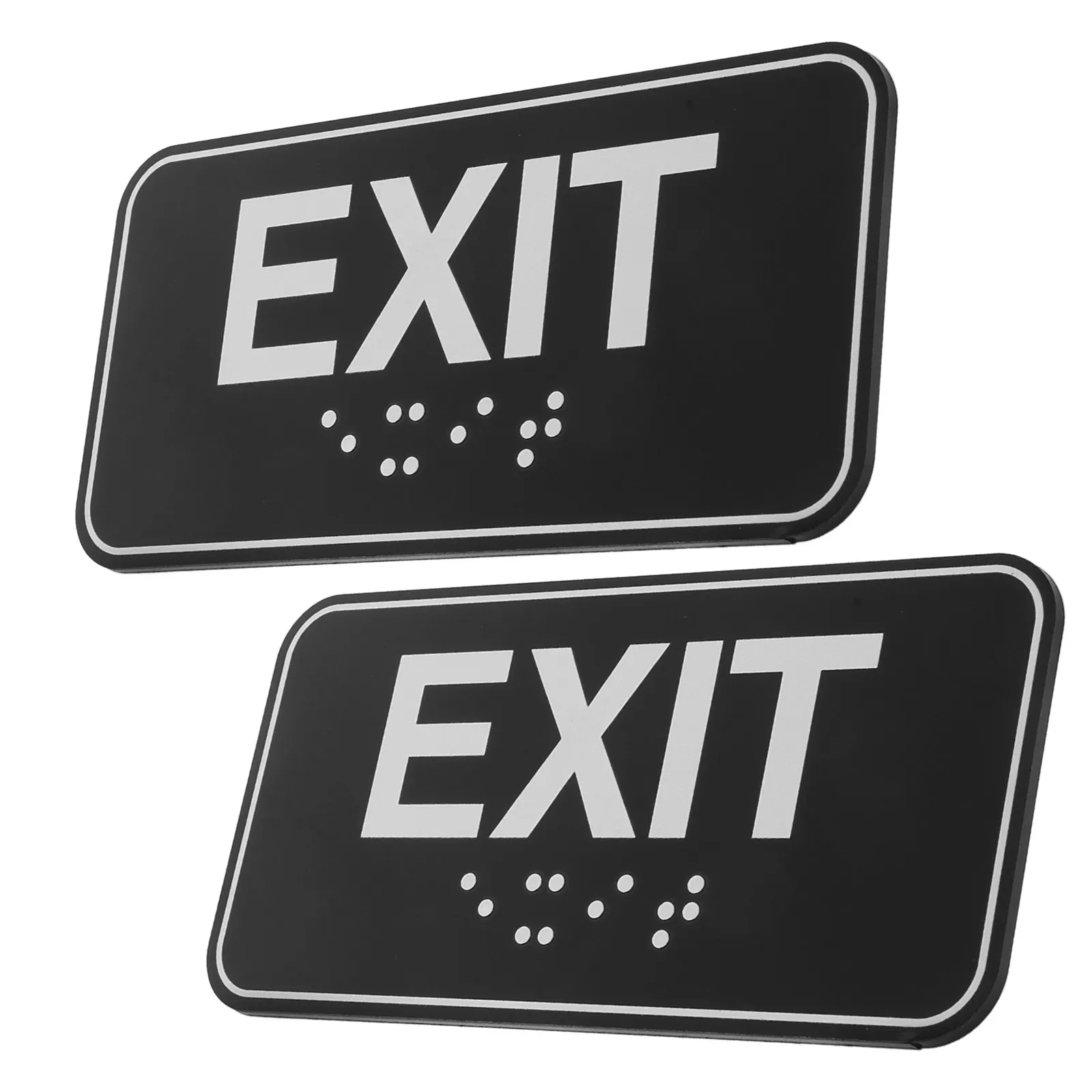 2Pcs Acrylic Exit This Way Sign Self Adhesive Fire Emergency Door Sticker Business Office Indoor Outdoor Safety Vertical