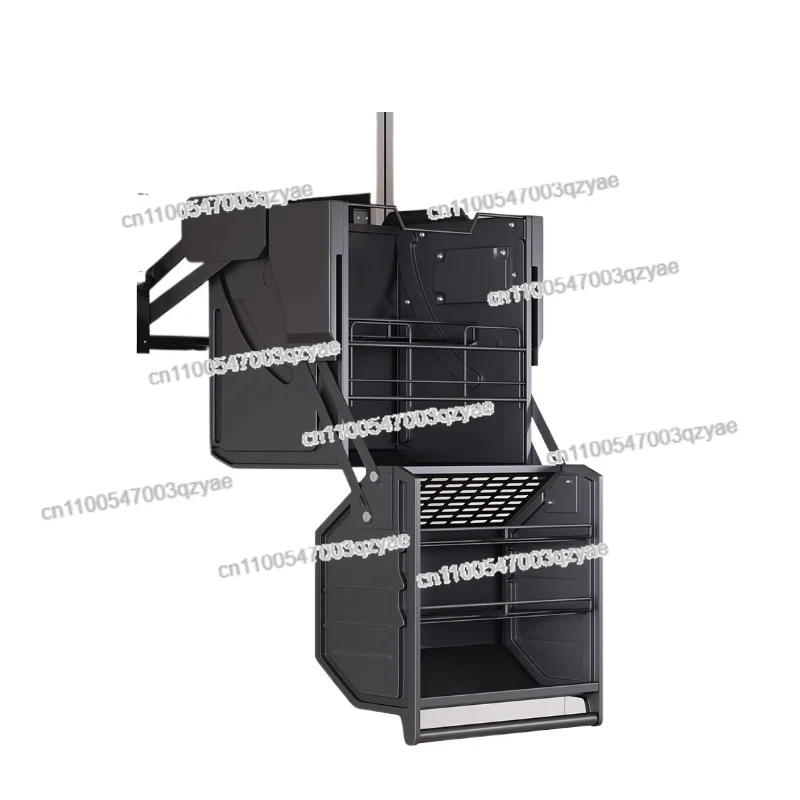 

Hanging Cabinet Lifting Basket Kitchen Cabinet High Cabinet Refrigerator Oven Snacks Seasoning Basket Deepening Storage Rack