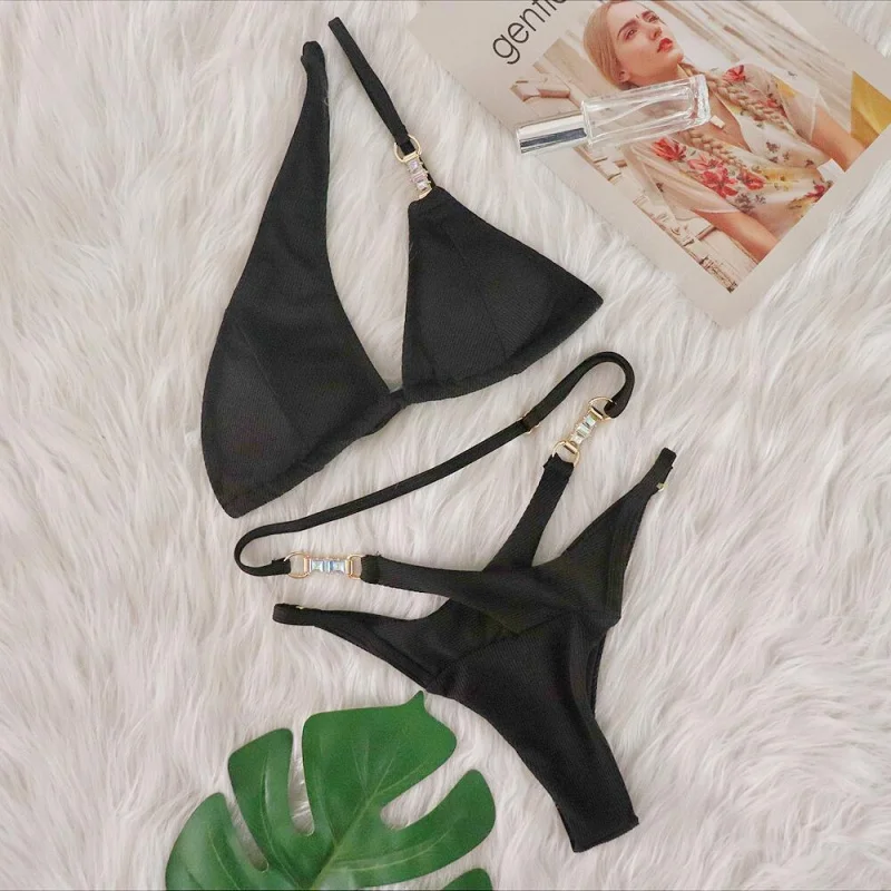 

Бикини с кристаллами и ромбовидной полоской, отделяет женские купальники, роскошный купальник