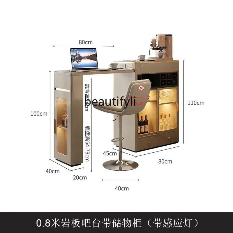 lt Stone Plate Retractable Counter Home Living Room Modern Minimalist Open Kitchen Integrated Hallway Small Bar Table