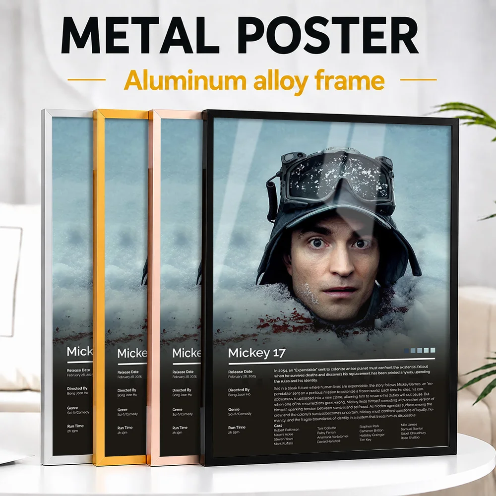Mickey 17 Movie Metal Poster With Aluminum Alloy Frame Personalized Screen Tribute Wall Art Ideal For Theater Or Story Lovers